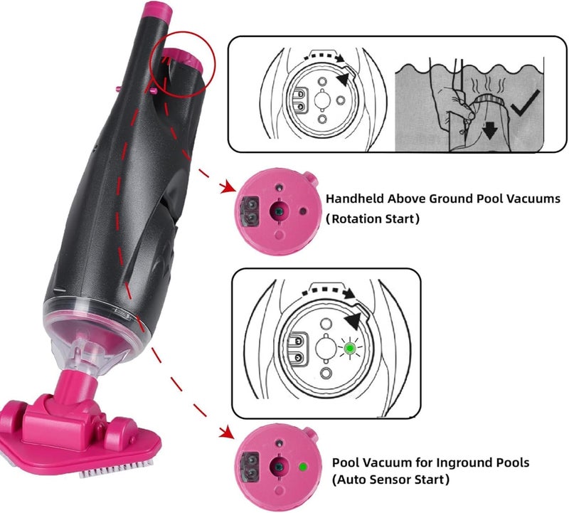 S7 Rechargeable Handheld Hot Tub Spa Pool Vacuum, Cordless & Waterproof IPX8, 60-Min Runtime, 2 Brush Heads, Spot Cleaner for Spas & Small Pools up to 20ft (Dyson-Style Gray) - Image 3